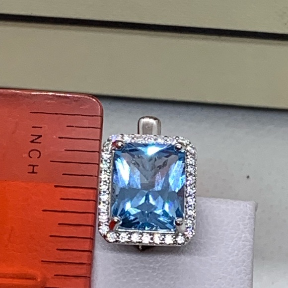 Sky Blue Topaz Sterling Silver 925 CZ - Picture 5 of 6